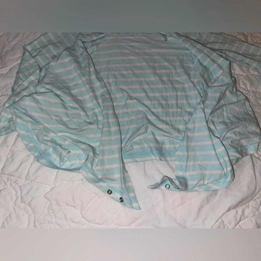 Ivivva Light Blue and White Striped Kids Top